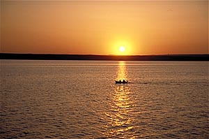 Einer von vielen wunderbaren Sonnenuntergängen auf der Wolga