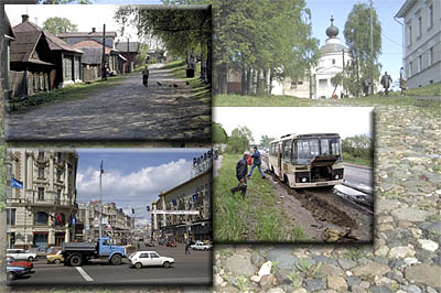 Straßen in Pless, Mischny und Moskau